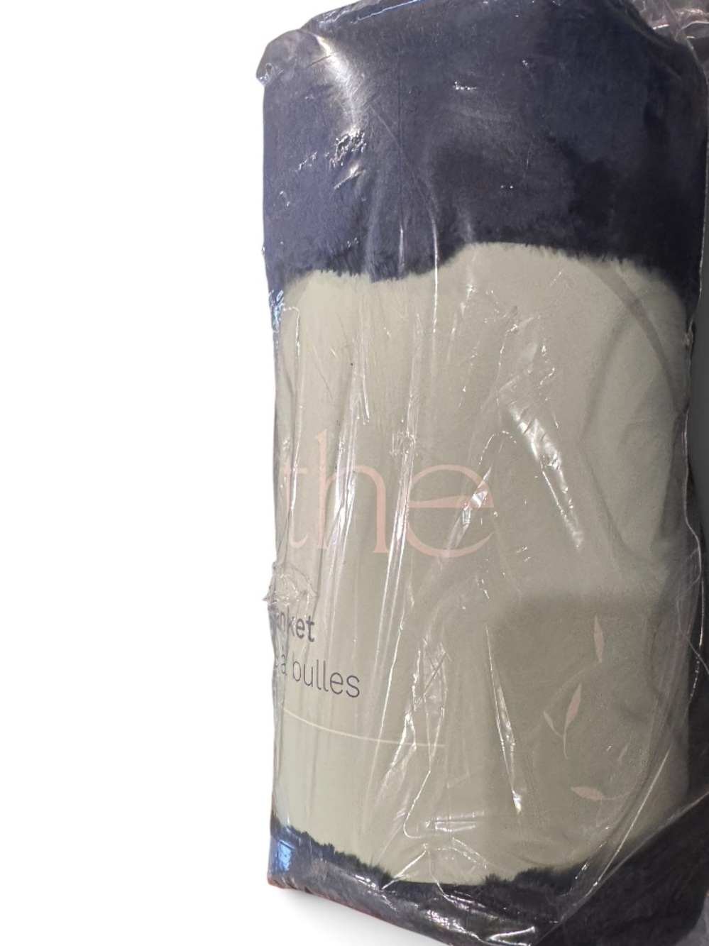 Hythe Bubble Blanket Navy Plush Faux Fur Throw 60x50 - Picture 8 of 12